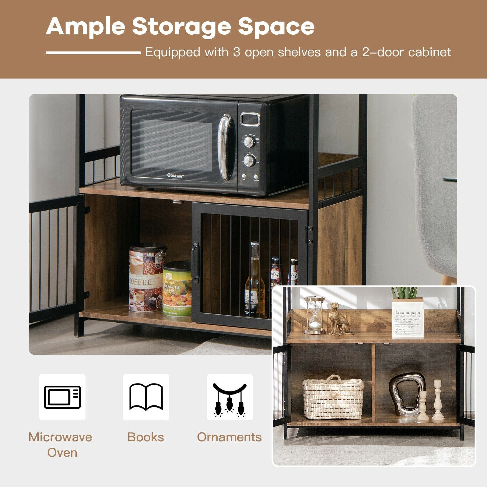 3-Tier Kitchen Appliance Storage Cabinet