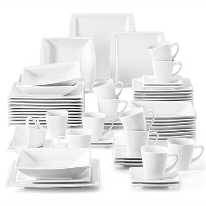 60PCS White Porcelain Dinner Set