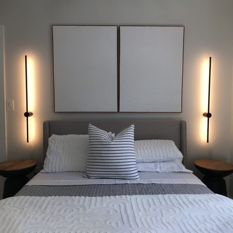 Long Interior Wall Sconce In Bedroom View