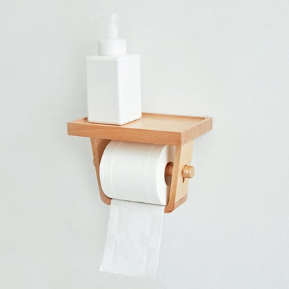 Multipurpose Wooden Toilet Paper Holder 