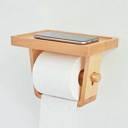Multipurpose Wooden Toilet Paper Holder