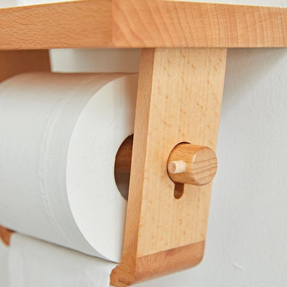 Multipurpose Wooden Toilet Paper Holder