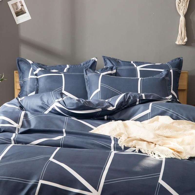 Blue Geometric Duvet Cover