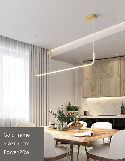 U Shaped Ceiling Light With Gold Frame